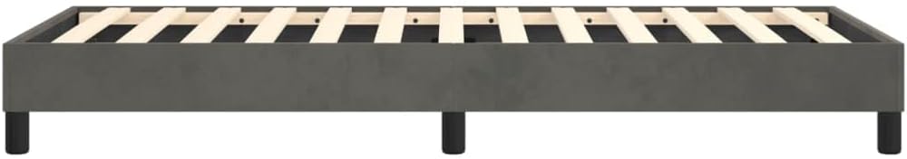 Dark Grey Twin XL Velvet Bed Frame with Luxurious Upholstery and Sturdy Plywood Construction for Modern Bedroom, Soft Velvet Finish, Engineered Wood, Easy Assembly, Compact