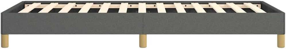 Dark Grey Polyester Twin XL Bed Frame with Plywood and Engineered Wood Construction, Modern Upholstered Platform for Sleek Decor, Breathable Fabric and Durable Support,