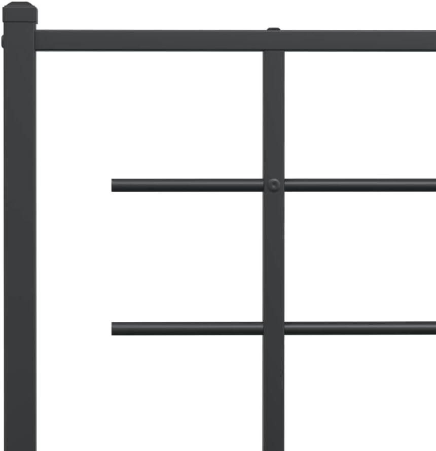 Twin Metal Bed Frame with Headboard Black Powder-Coated Steel Modern Platform Bed Frame Underbed Storage Space-Saving for Bedroom