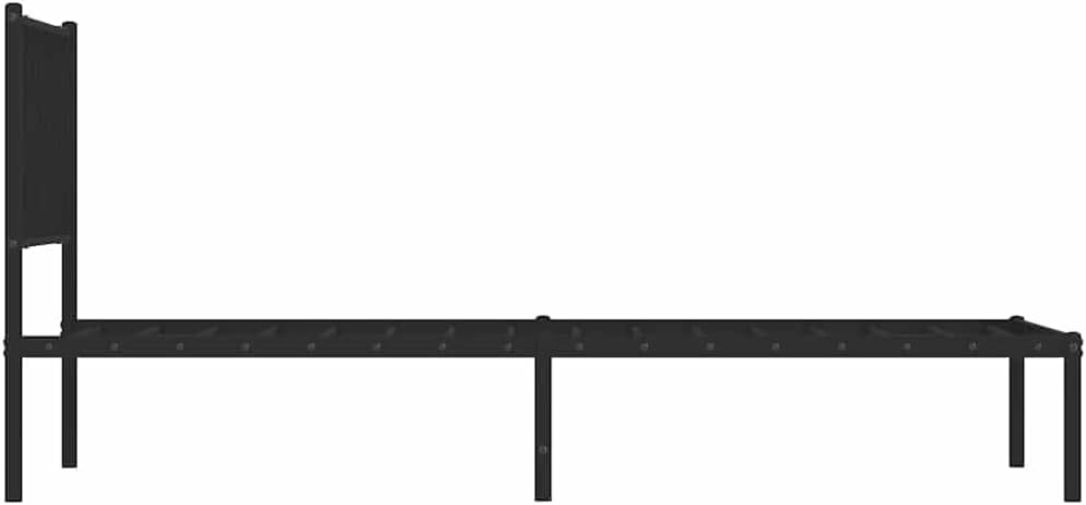 Metal Bed Frame with Headboard Black Twin Size 39.4'x78.7' Steel Platform Bed Frame Sturdy Bedframe with Underbed Storage Space for Bedroom Furniture