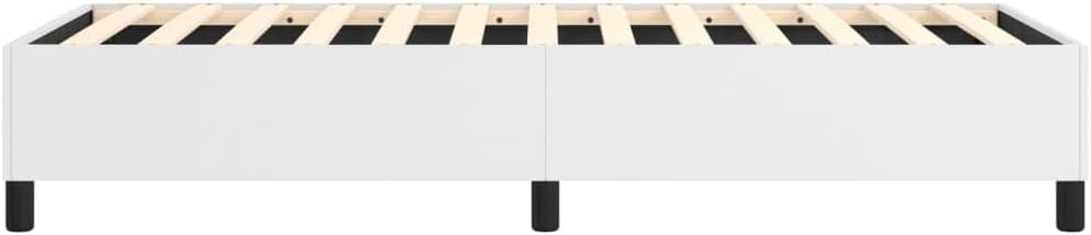 White Faux Leather Twin XL Bed Frame with Plywood Slats for Modern Bedroom, Durable and Space Efficient Design, Easy to Clean and Comfort Enhanced