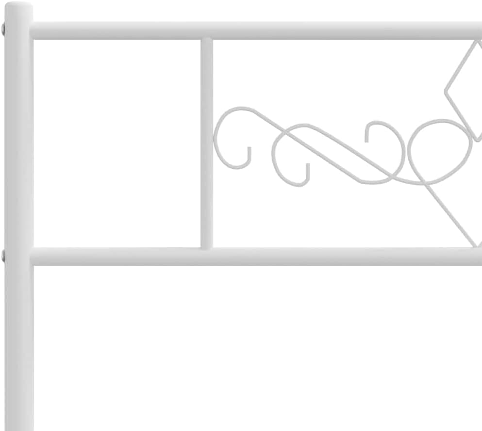 Twin Bed Frame Single Size Modern Metal Platform Bed Frame White Rectangular Sturdy Support for Bedroom Guest Room Small Spaces