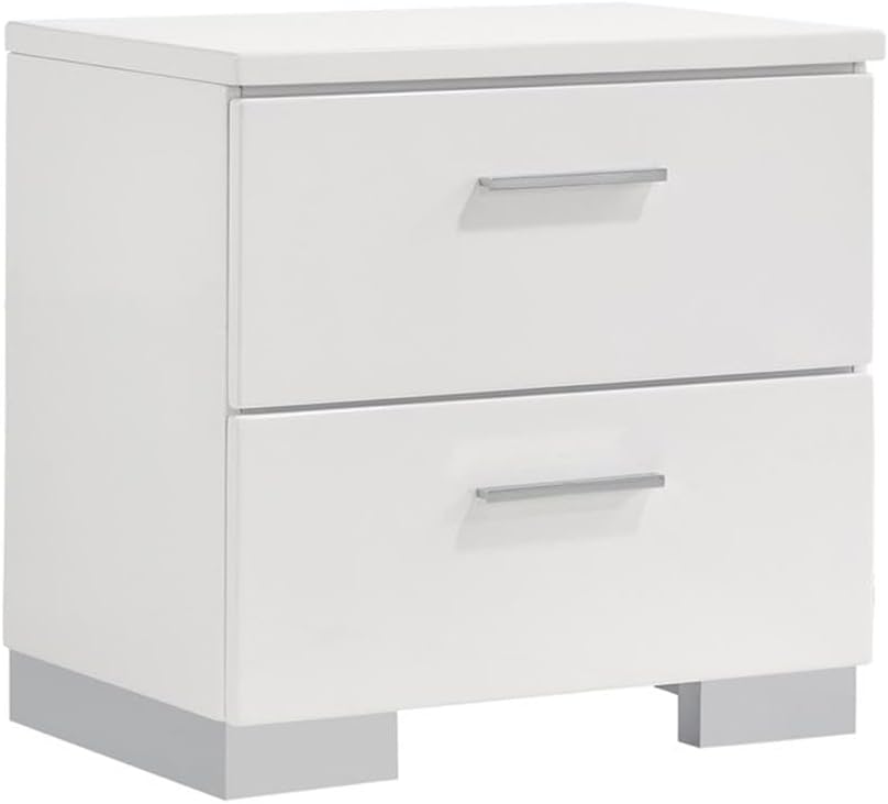 Coaster Fine Furniture Felicity 4-piece Eastern King Bedroom Set White High Gloss
