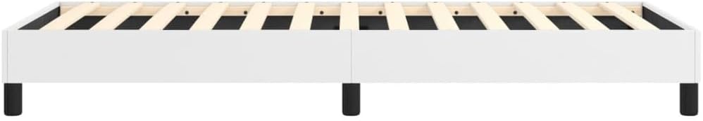 White Faux Leather Twin XL Bed Frame with Plywood and Engineered Wood Construction, Modern Platform Design for Stable Mattress Support and Easy-Clean Upholstery