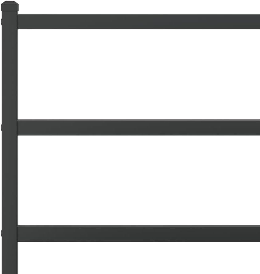 Modern Black Metal Bed Frame with Powder-Coated Steel Construction 76 x 79.9 Inches, Minimalist Design for Bedroom, Sturdy Support and Ample Underbed Storage Space, Easy