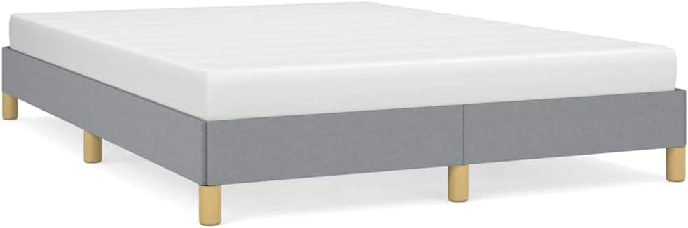 Light Gray Queen Size Bed Frame with Polyester Fabric Upholstery and Engineered Wood Support, Sturdy Construction for Modern Bedroom, Easy Assembly with Ventilated Design