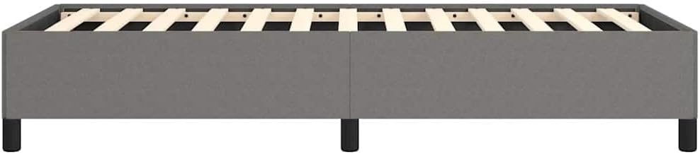 Twin Bed Frame Dark Gray Upholstered Platform Bed Frame with Slatted Base No Box Spring Needed Sturdy Fabric Bedframe for Bedroom Furniture
