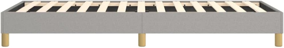 Light Gray Twin Bed Frame with Upholstered Fabric Headboard, Sturdy Plywood and Engineered Wood Construction for Modern Bedrooms, Easy Assembly and Space-Saving Design,