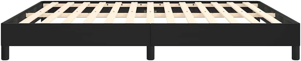 King Size Bed Frame in Black Faux Leather with Sturdy Plywood and Engineered Wood Construction, Modern Platform Design for Adults, Durable and Easy to Clean, No Box Spring