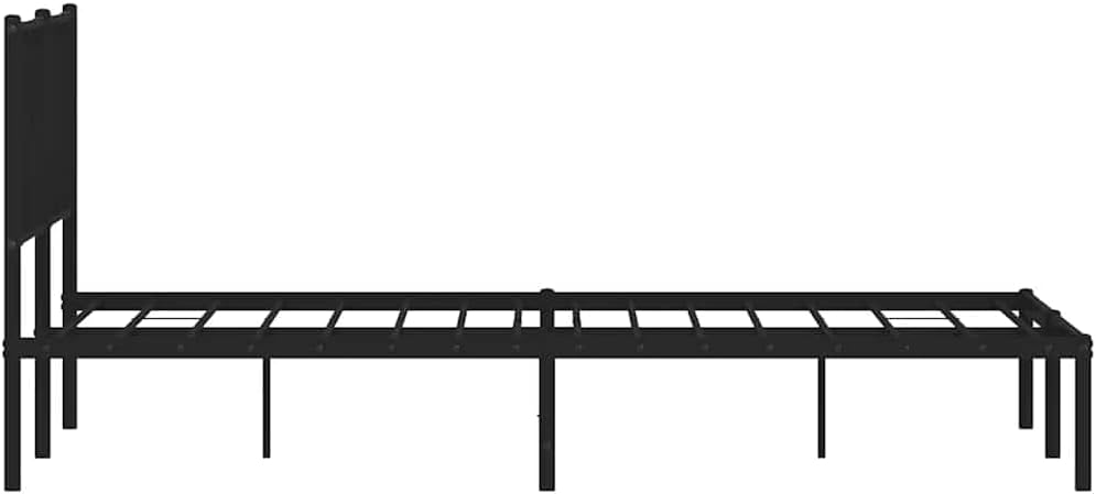 Queen Bed Frame Metal Platform Bed Frame with Headboard Black 59.1'x78.7' Sturdy Steel Construction Underbed Storage Space for Bedroom Guest Room Furniture