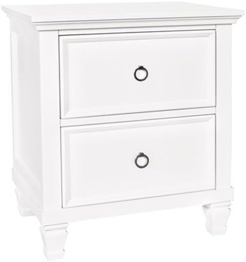 New Classic Tamarack 4-Piece Wood Cal King Bedroom Set with Nightstand in White