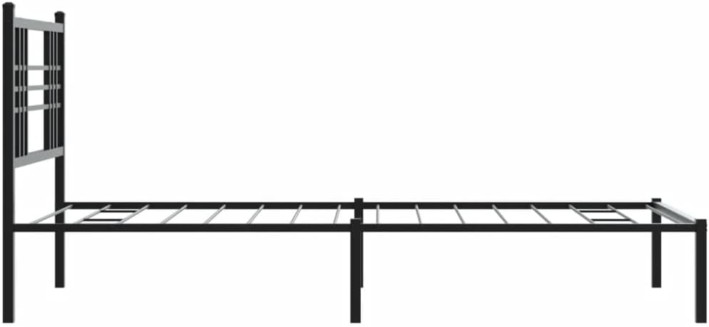 Black Steel Twin Bed Frame Rectangular Modern Platform with Storage for Bedroom