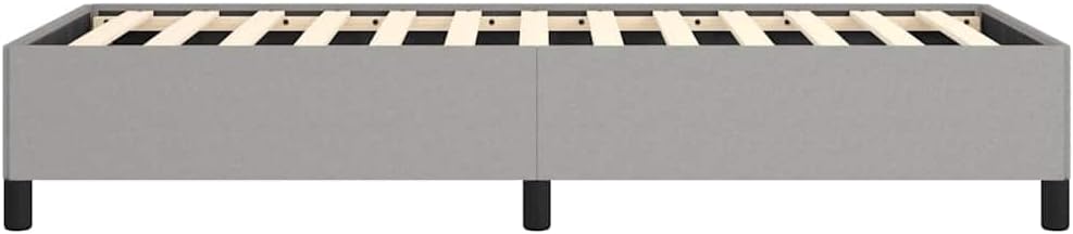 Light Gray Polyester Twin XL Bed Frame with Plywood and Engineered Wood Construction, Modern Breathable Fabric Design for Sturdy Support and Easy Assembly, Versatile Sleeping