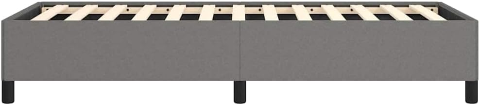 Dark Gray Twin Bed Frame with Polyester Upholstery and Plywood Construction for Modern Bedroom, 1 Piece, Engineered Wood Support Structure, Durable Sleek Design, Easy