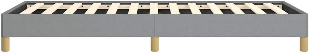 Light Grey Twin XL Bed Frame with Breathable Polyester Fabric and Sturdy Engineered Wood Construction for Adult Bedroom, Modern Platform Bed Frame with Strong Build