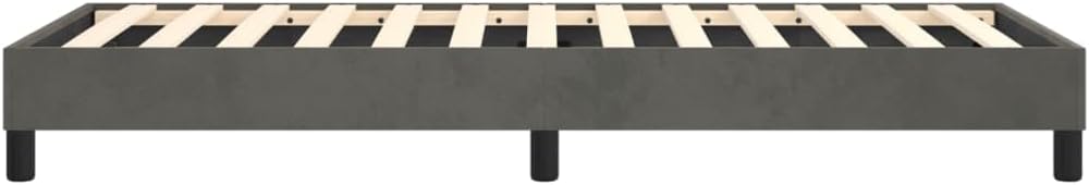 Dark Gray Velvet Twin Bed Frame with Engineered Wood Support and Plywood Structure, 100% Polyester Upholstery for Modern Bedroom Decor, Durable and Space-Saving Design