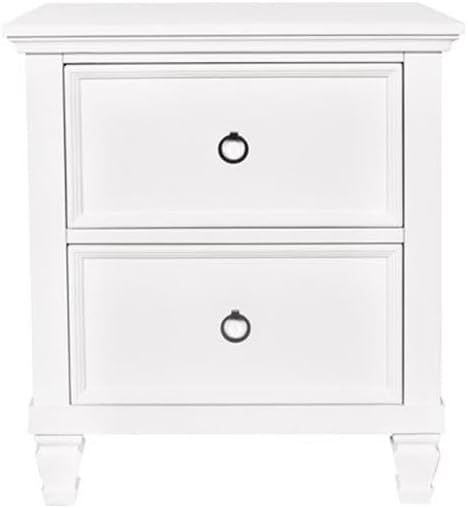 New Classic Tamarack 4-Piece Wood King Bedroom Set with Nightstand in White