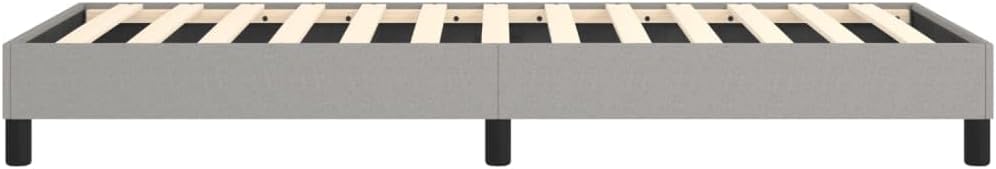 Light Grey Twin XL Fabric Bed Frame with Breathable Polyester Cover and Sturdy Plywood Platform, Modern Design for Compact Spaces, Easy Maintenance and Durable Construction