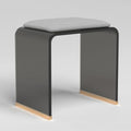 Modern C Acrylic Stool with Velvet Cushion, Padded Vanity Seat for Bedroom, Living Room & Office, Stylish Small Entryway Bench, No Assembly Needed