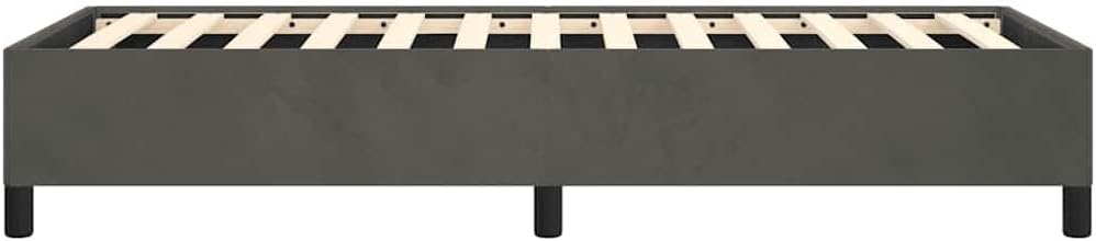 Twin XL Velvet Bed Frame Dark Grey with Plywood and Engineered Wood Construction, Modern Upholstered Platform Bed for Bedroom, Space Efficient Design with Adjustable Options