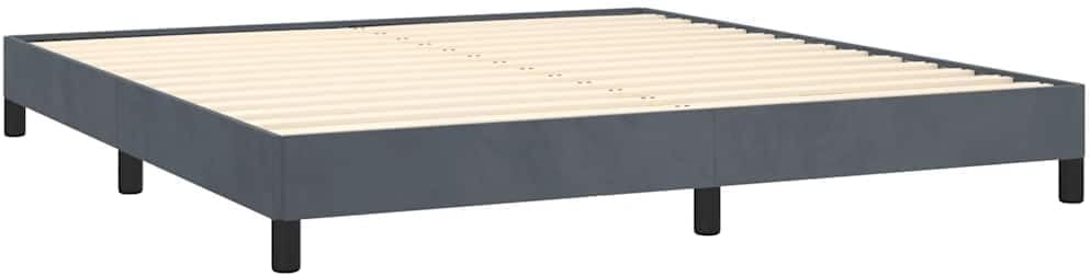 Dark Grey Velvet King Size Bed Frame with Engineered Wood Construction, Soft Touch Fabric Upholstery for Modern Bedroom, Durable Plywood Structure, Spacious Design
