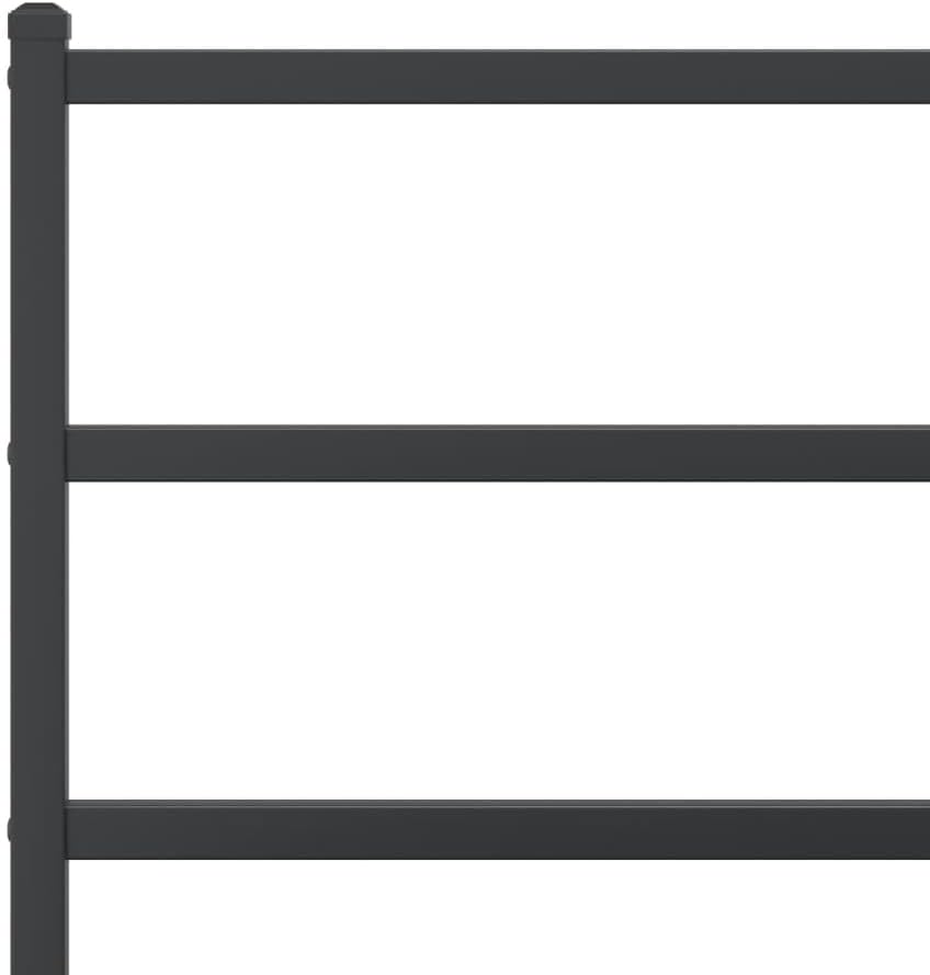King Metal Bed Frame with Headboard Black 76x79.9 Inch Sturdy Steel Platform Bedframe Underbed Storage Space No Mattress Needed for Bedroom, Guest Room