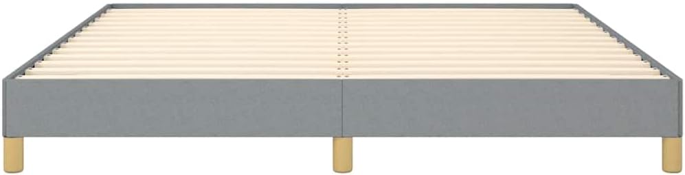 Light Grey King Bed Frame with Breathable Polyester Upholstery and Engineered Wood Construction, Modern Sleek Design with Supportive Slatted Base for Enhanced Mattress