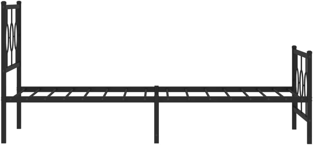 Metal Bed Frame for Twin Mattress with Footboard Black 39.4'x78.7' Heavy Duty Steel Platform Bed Frame with Underbed Storage Space, Sturdy Bedroom Furniture