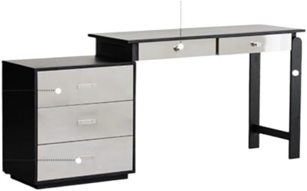 Vanity Desk Solid Wood Vanity Table Expandable Luxury Bedroom Corner Makeup Desk with Stylish Storage
