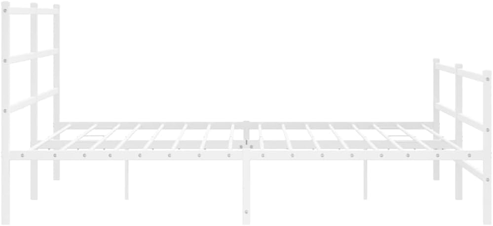 Metal Bed Frame with Headboard and Footboard White 76'x79.9' King,Easy Assembly:Convenient Setup to Enhance Your Bedroom in no time. Bedroom Furniture, Bedroom Accessories