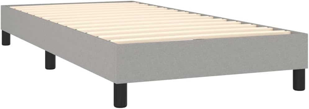 Light Grey Twin XL Fabric Bed Frame with Breathable Polyester Cover and Sturdy Plywood Platform, Modern Design for Compact Spaces, Easy Maintenance and Durable Construction