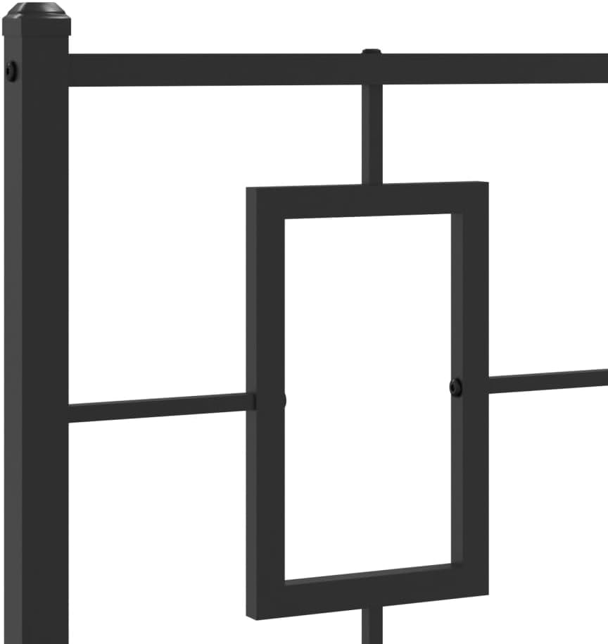 Twin Bed Frame Black Powder-Coated Steel Rectangular Sturdy Metal Frame with Under-Bed Storage Sleek Design for Bedroom Furniture