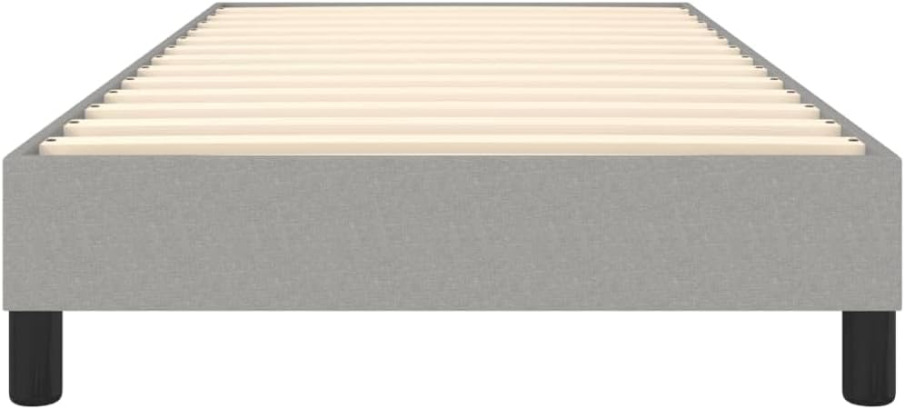 Light Grey Twin XL Fabric Bed Frame with Breathable Polyester Cover and Sturdy Plywood Platform, Modern Design for Compact Spaces, Easy Maintenance and Durable Construction