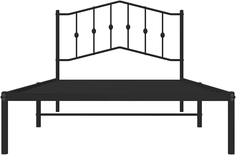 Modern Twin Bed Frame Black Steel Platform Bed Frame Rectangular Sleek Design for Bedroom Guest Room Space-Saving Furniture