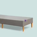 Purple Headboard - Twin XL Size - Grey Upholstered Platform Bed Frame with Tapered Wooden Legs - Durable, Easy Assembly - Versatile Style for Any Bedroom Décor