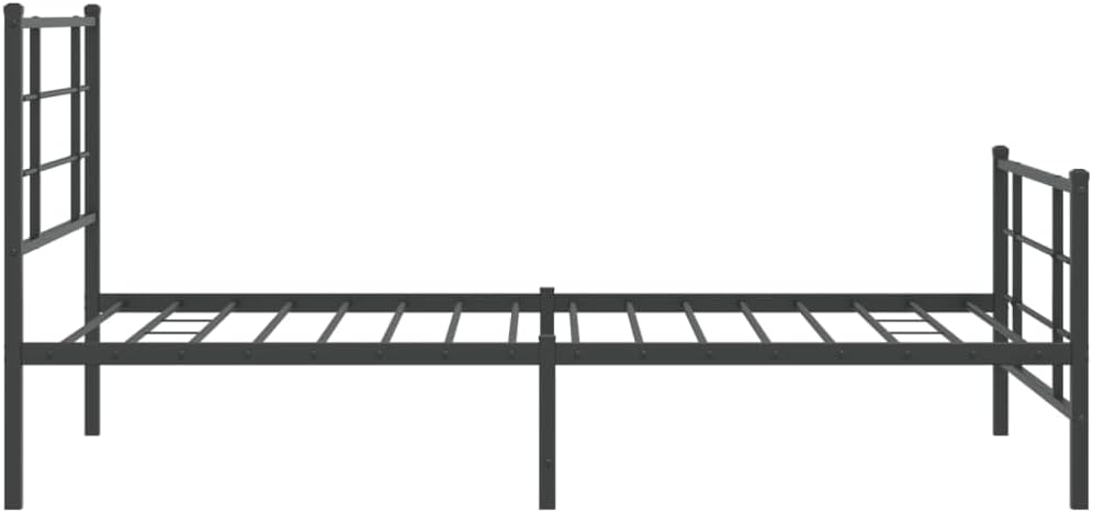 Metal Bed Frame Queen Size with Footboard Black 39.4'x78.7' Sturdy Steel Platform Bedframe Underbed Storage Space for Bedroom