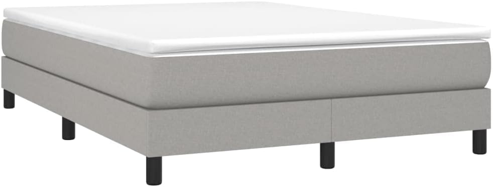 Light Grey Queen Fabric Bed Frame with Textured Finish, Durable Plywood and Engineered Wood Construction, Spacious Design for Two Adults, Versatile Modern Bedroom Furniture,