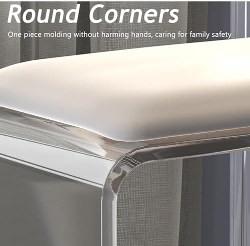 Modern C Acrylic Stool with Velvet Cushion, Padded Vanity Seat for Bedroom, Living Room & Office, Stylish Small Entryway Bench, No Assembly Needed