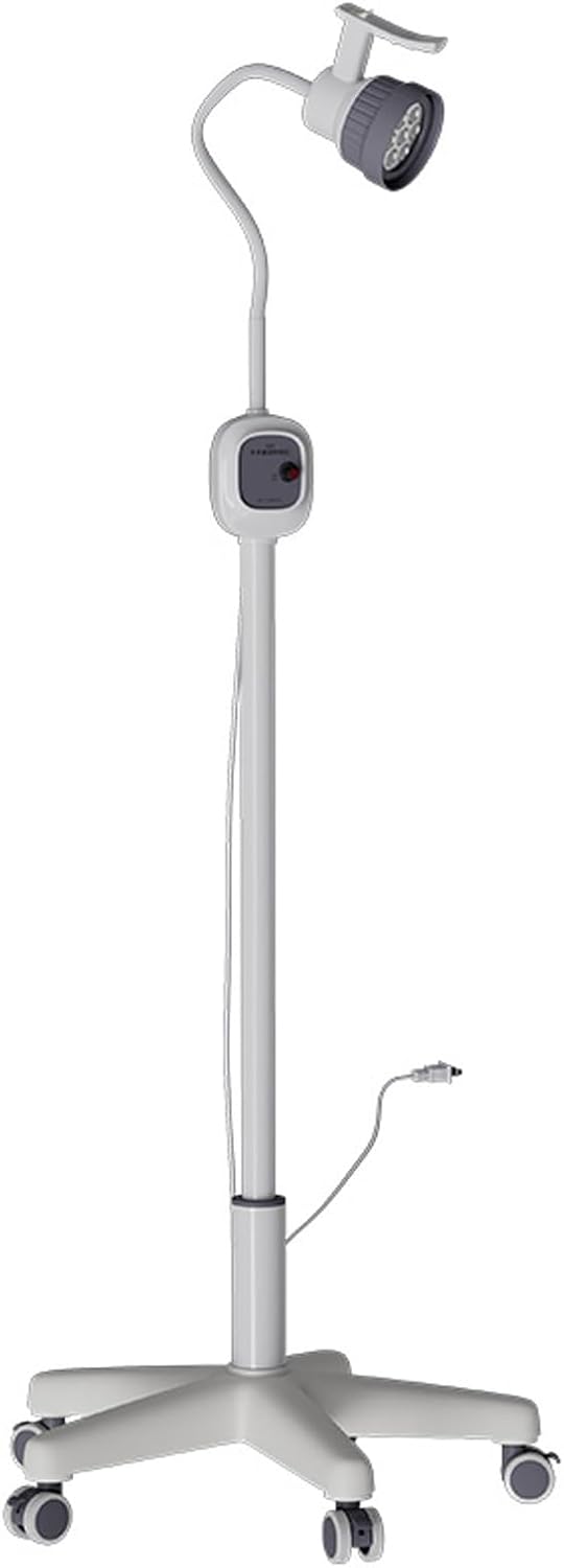 12W Medical Exam Lamp LED Surgical Light, 24V, Weighted Base, Mobile Exam Light with Flexible Gooseneck Lamp, Height-Adjustable, Dimmable, Floor Lamps with Wheels Rolling Base
