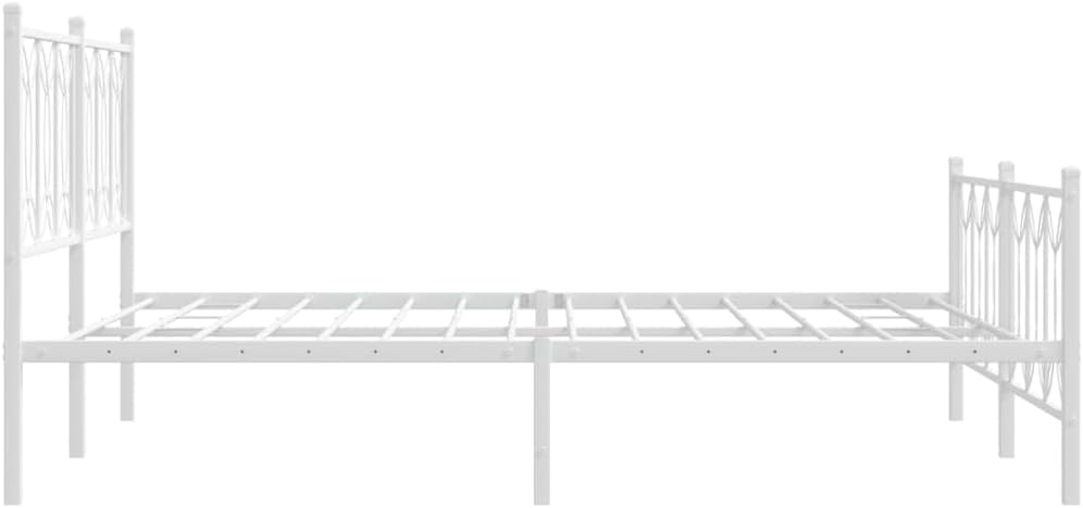 White Steel King Size Bed Frame Modern Rectangular Design with Ample Storage Space and Breathable Material, 4-Piece Set for Strong Construction and Stylish Bedroom Decor