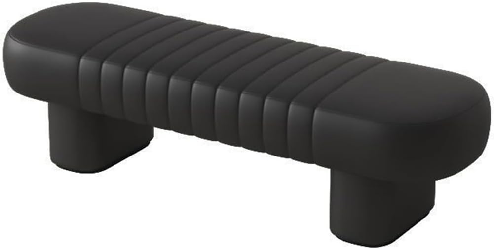 LEIYTFE Nordic Hallway Ottoman Change Shoe Bench End of Bed Bench Comfy Upholstered Seat,Clothing Store Bench Indoor Corner Bench Modern Living Room Ottoman (Color : Black, Size : 100CM)
