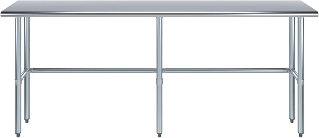 Stainless Steel Open Base Work Table | NSF Metal Prep Table & Utility Bench (84' x 18')