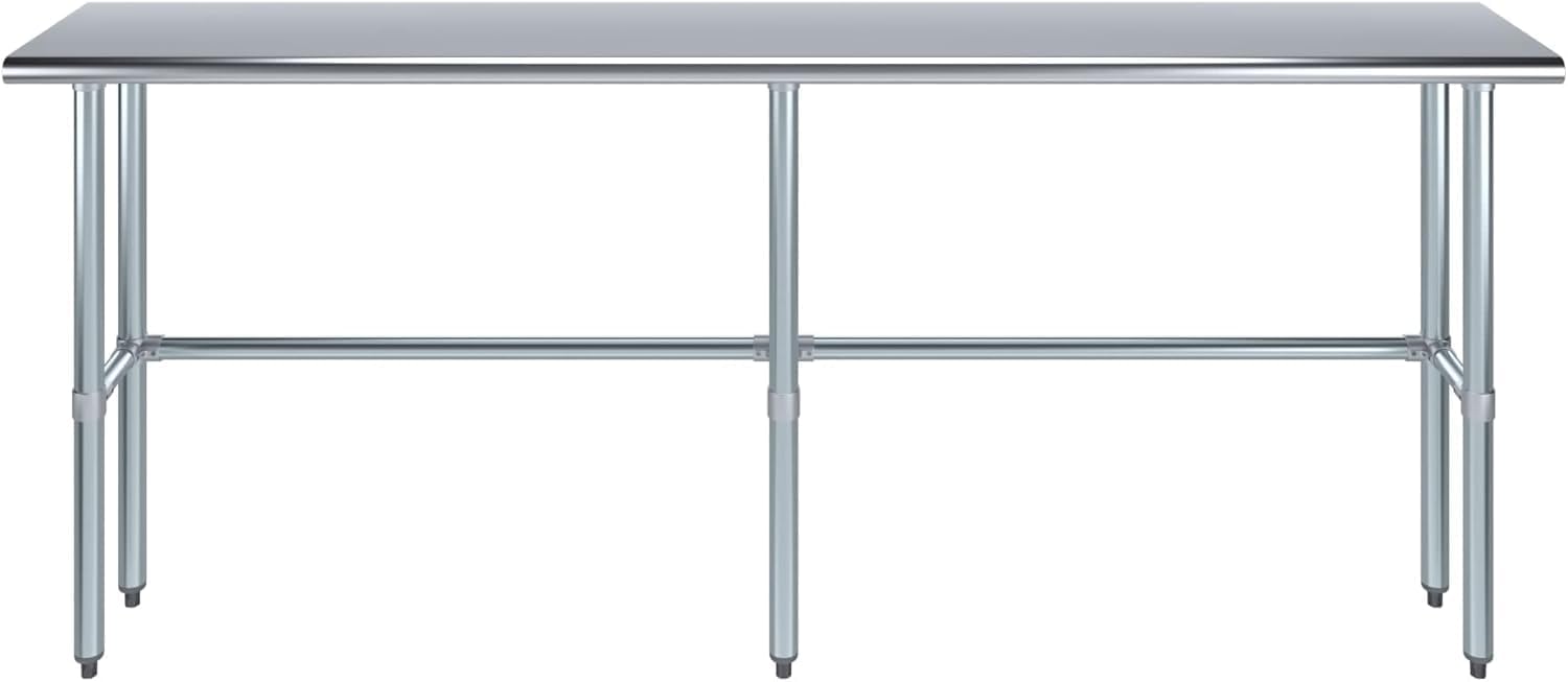 Stainless Steel Open Base Work Table | NSF Metal Prep Table & Utility Bench (84' x 18')