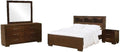 BOWERY HILL 4-Piece Eastern King Wood Storage Bedroom Set, Cappuccino Finish, Includes Bed with Bookcase Headboard, Dresser with Mirror, Nightstand, Modern Style, Functional Furniture for Bedrooms