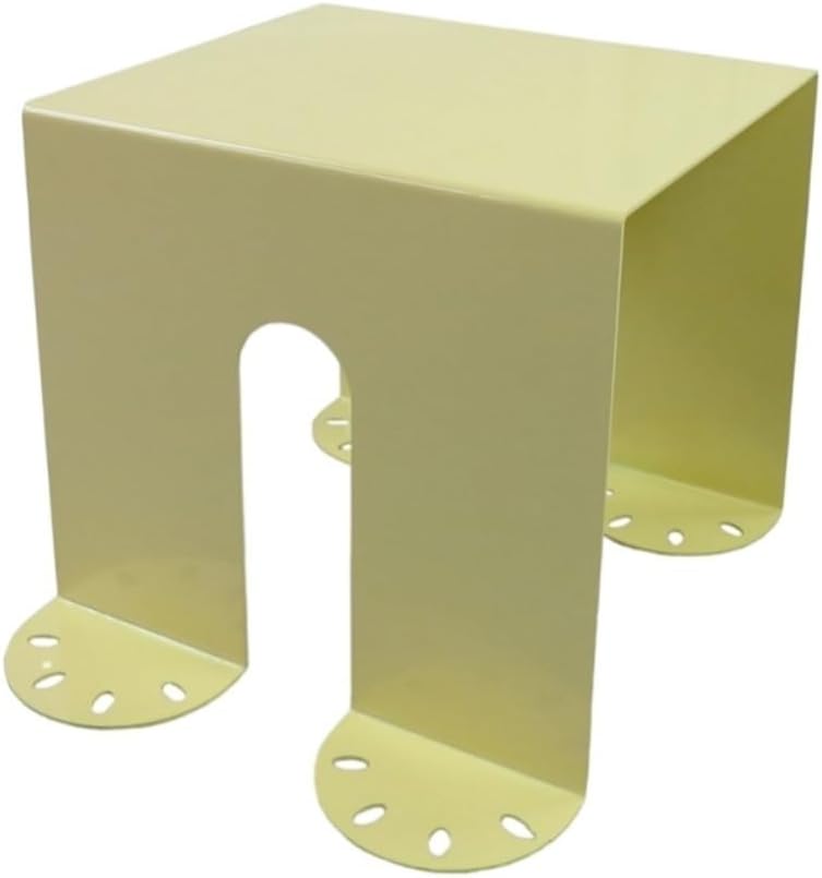 Cold-Rolled Plate Side Table, Modern Shoe Changing Bench, Square Coffee Table, Multifunctional Corner Table for Bedroom, Living Room, Entryway(Yellow)