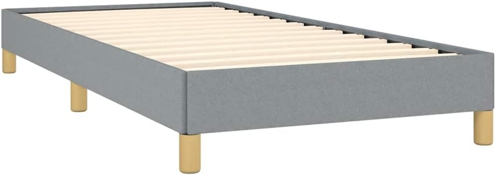 Light Grey Twin XL Bed Frame with Breathable Polyester and Sturdy Engineered Wood Construction for Modern Bedroom, Durable Support and Easy Maintenance