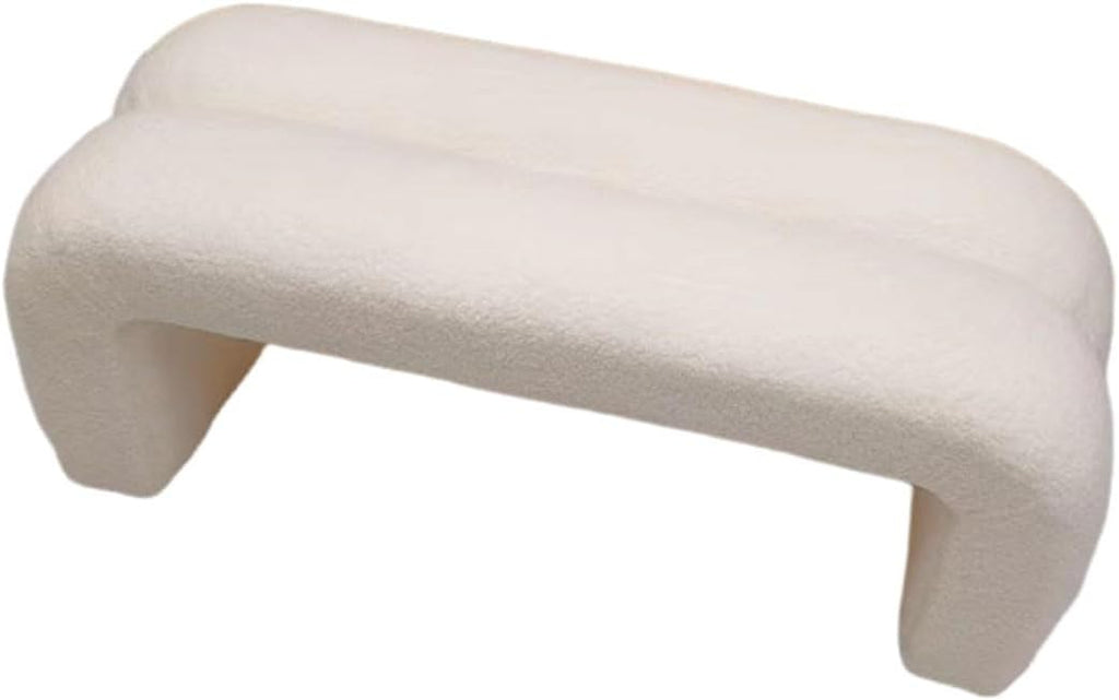 Minimalist Entryway Shoe Bench, Vanity Stool/Ottoman/Footrest, for Entry, Hallway, Living Room, Bedroom, Walk-in Closet(White,60cm/23.62in)