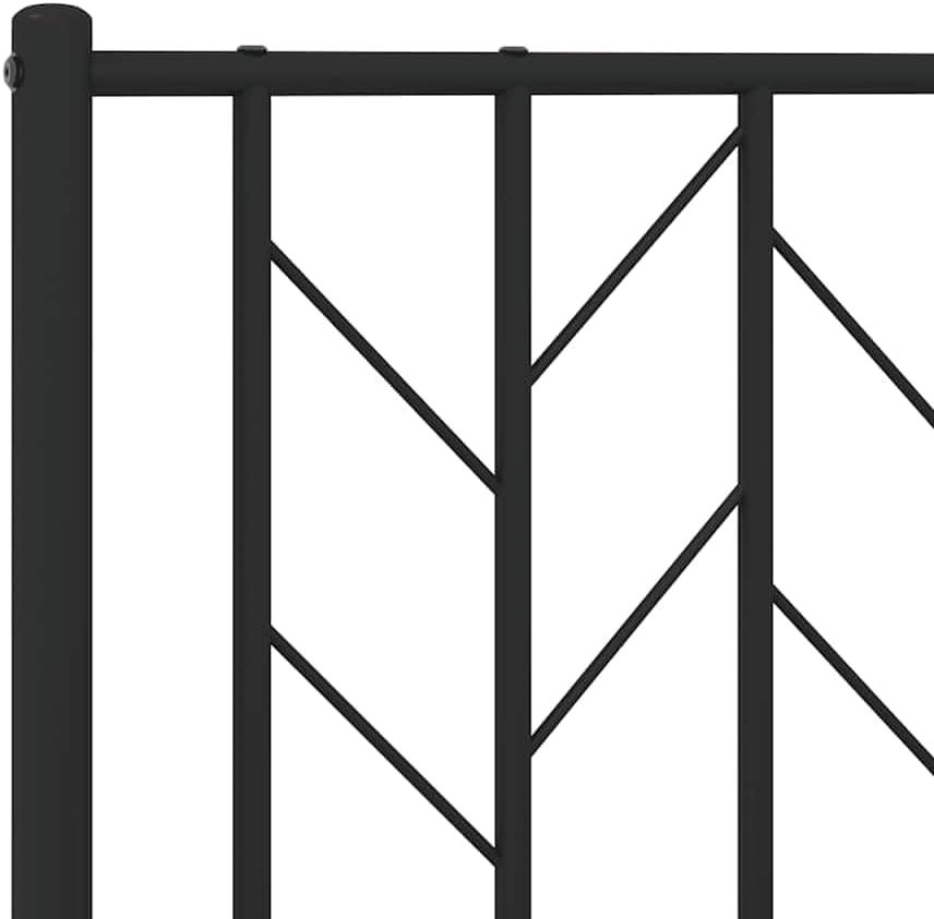 Queen Bed Frame Metal Platform Bed Frame with Headboard Black 59.1'x78.7' Sturdy Steel Construction Underbed Storage Space for Bedroom Guest Room Furniture