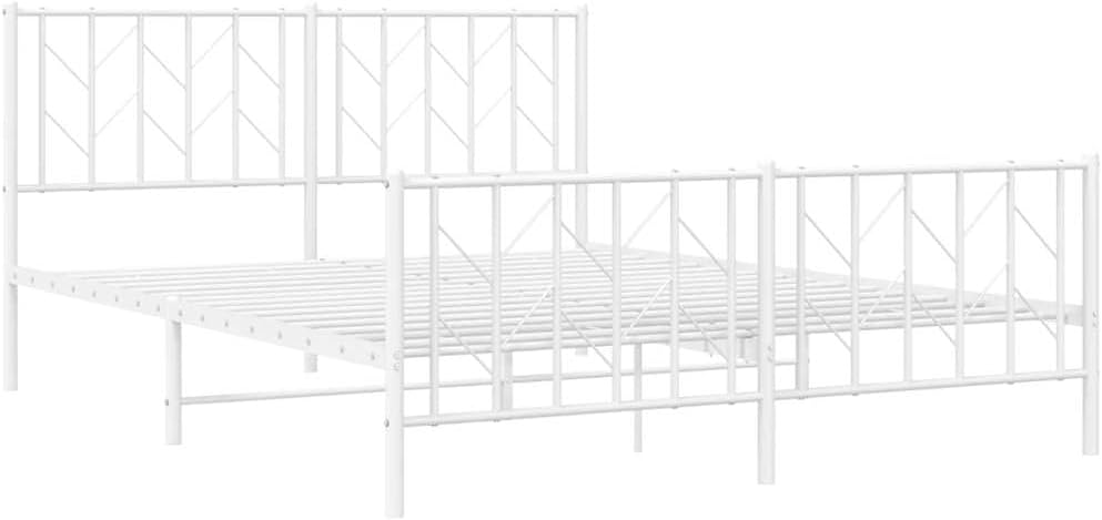 White King Size Metal Bed Frame with Underbed Storage Space, Strong Steel Construction and Breathable Design for Bedroom, Elegant Matte Finish, 4-Piece Set
