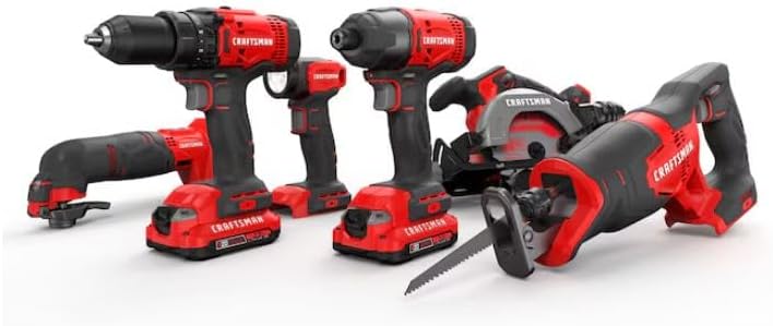 CRAFTSMEN V20 20-volt Max 6-Tool Power Tool Combo Kit with Soft Case (2-Batteries and Charger Included)